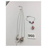 WISH PEARL PENDANT NECKLACE  FLOWER MOM BRACELET