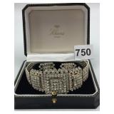 KAHNS BOXED RHINESTONE BRACELET AND EARRINGS