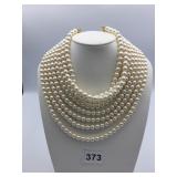 PEARL NECKLACE 8 STRANDS PEARL SPRAY EARRINGS