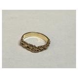 14K GOLD RING, BRAIDED DESIGN SZ 5.5. 2.5 GRAMS