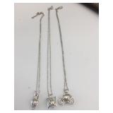 3 WISH PEARL PENDANT NECKLACES BUTTERFLY CARRIAGE