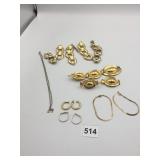 HOOP EARRINGS GOLD TONE SILVER TONE CHAIN