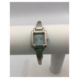 ANNE KLEIN II WRISTWATCH SILVER TONE BLUE FACE