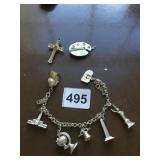 CHARM BRACE ARTIST PALETTE PEN CROSS PENDANT