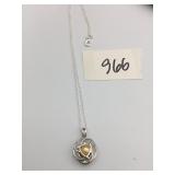 SILVER 925 CHAIN NECKLACE WITH WISH PEARL PENDANT