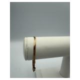 14K GOLD SNAKE CHAIN BRACELET W/ BOX CLASP. 3.2G