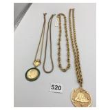 NECKLACES GOLD TONE ZODIAC PENDANT EMPEROR