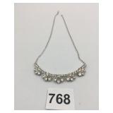 MONET RHINESTONE CHOKER LENGTH NECKLACE CLEAR