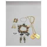 PENDANT NECKLACE WITH VERSE EARRINGS CHAIN