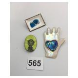 ENAMEL PENS ON COPPER CERAMIC HAND SIGNED