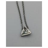 18KGP PENDANT NECKLACE TRIANGLE RHINESTONE CENTER
