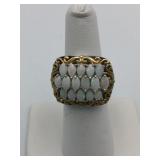 SILVER 925 COCKTAIL RING SIZE 6 LOOKS LIKE OPAL