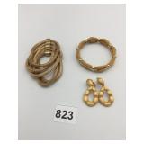 BRACELETS GOLD TONE MESH CHAINSOLID CENTER BAND