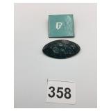 ENAMEL ON COPPER PINS BLUE SQUARE WITH MARK OVAL