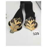 VINTAGE BELT WITH LEAF ENAMEL BUCKLE ELASTICIZED