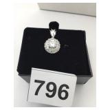 STERLING SILVER 925 PENDANT LARGE SOLITAIRE STONE