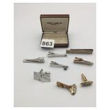 MENï¿½S CUFF LINKS ONE PAIR AND TIE BARS SINGLE