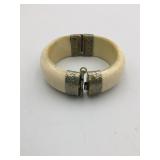 VINTAGE BRACELET HINGED BANGLE BONE POST PIN