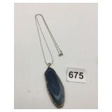 18KGP POLISHED STONE SLICE PENDANT NECKLACE