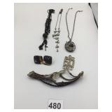 BRACELET WITH LEATHER STRAPS OWL STAR WINGS