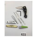 FOLDING KNIFE TWEEZERS NAIL CLIPPERS POCKET KNIFE