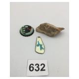 ROCK SAMPLE UNKNOWN BOTTLE CAP PIN PAINTED