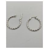 14K WHITE GOLD HOOP EARRINGS 1.6 GRAMS