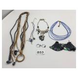 NECKLACES SEA CHARMS ON CORDING MULTI STAND