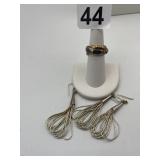 3 - STERLING EARRINGS AND INTERLOCKING STERLING