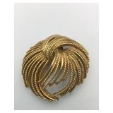 MONET PIN GOLD TONE 2"