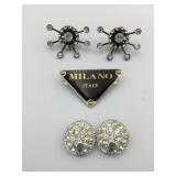 DAINTY VINTAGE SHOE CLIPS BLACK METAL WITH