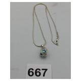 SILVER 925 CHAIN NECKLACE SILVER TONE PENDANT
