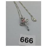 WISH PEARL PENDANT SILVER 925 CHAIN HEART AND