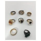 GROUP OF RINGS SOME ADJUSTABLE SEE PHOTOS