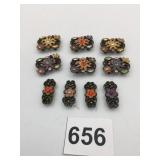 BRACELET LINKS WITH FLOWERS RHINESTONES