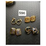 GROUP OF GOLD TONE EARRINGS TRIFARI NAPIER