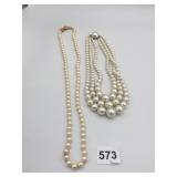 PEARL NECKLACES TRIPLE STRAND SINGLE WITH