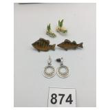 HUMMINGBIRD PINS FISH PINS EARRINGS