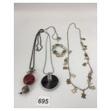 PENDANT NECKLACES LARGE RED STONE ASIAN MARKING