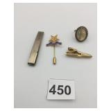 STICK PIN EACH DAY IS A GIFT TIE CLIPS RING SIZE
