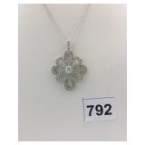 JOSE HESS STERLING SILVER RHINESTONE PENDANT