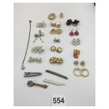 EARRINGS RHINESTONE BEADS HAIR PINS ETC.