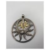 STERLING ISRAEL PENDANT 585 & 925 W/ SUN DESIGN