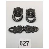 METAL LION HEAD WITH RING HINGED TWO PIECE METAL