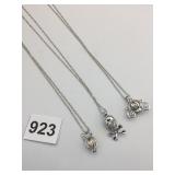 WISH PEARL PENDANT NECKLACES CARRIAGE SKULL  OWL