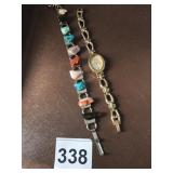 BRACELET WITH APPLIED ROCK AND STONE SAMPLES