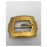 BELT BUCKLE PIN GOLD TONE 3" X 2"