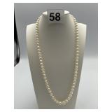 GENUINE PEARL NECKLACE W/ GOLD CLASP MARKED 585