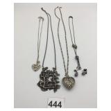 HEART PENDANT NECKLACES ONE OPEN WORK ON 28"
