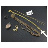 CROSS PENDANT NECKLACE RING LOCKET CHAIN